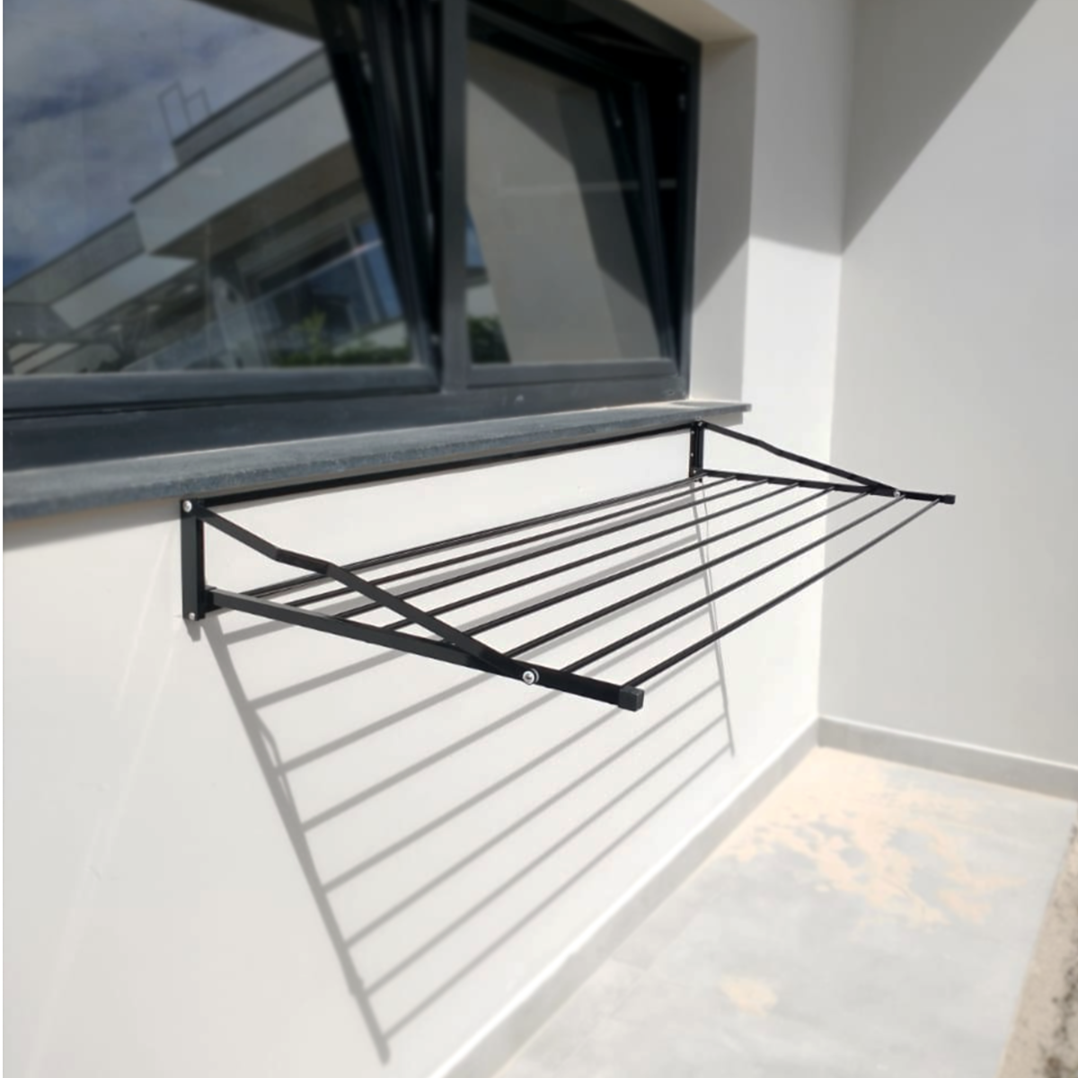 Varal Articulado 8 varetas 1,67x0,60m Preto