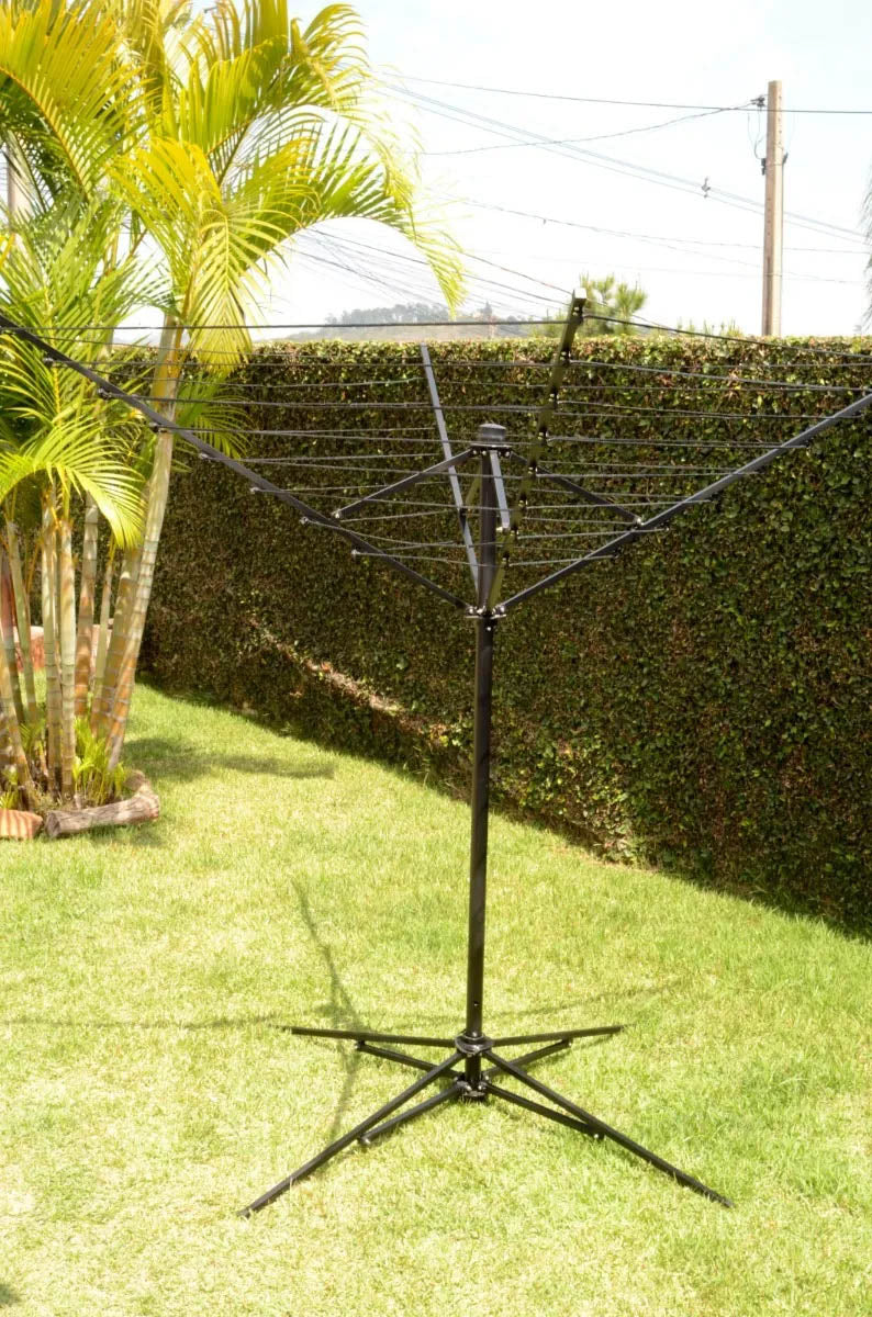 Varal Giratório Móvel Preto