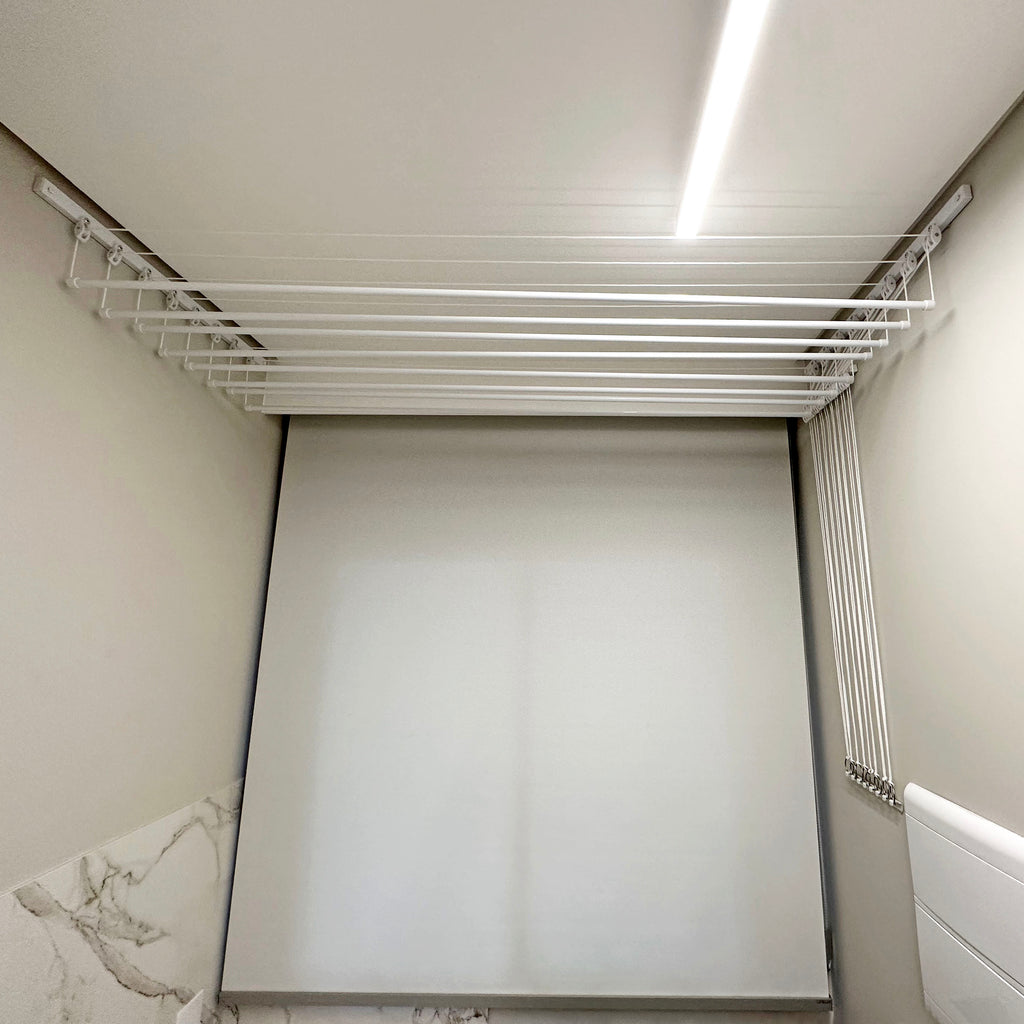 Varal Individual de Parede a Parede com Jogo de Roldanas