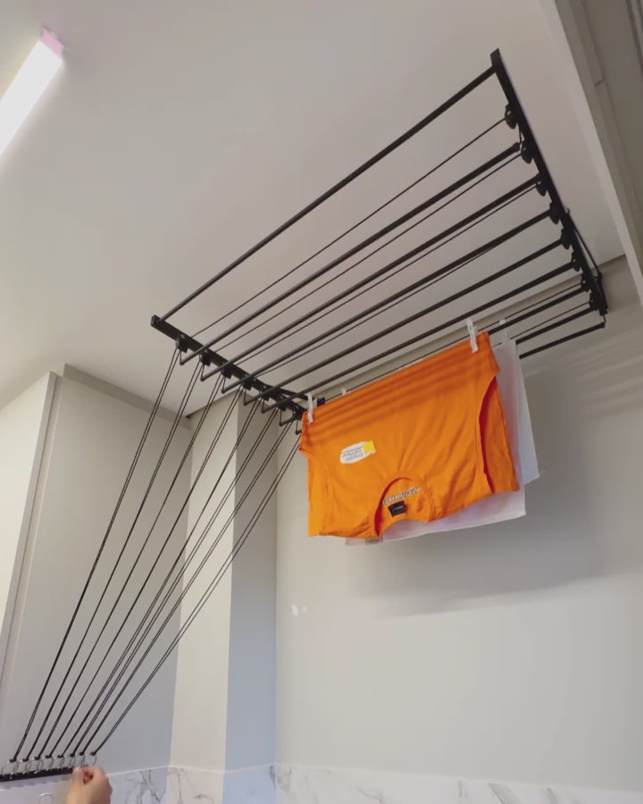 Varal Individual de Parede Preto