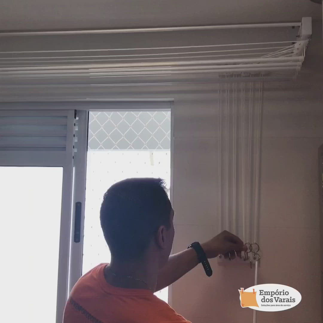 Varal Individual de Parede com Jogo de Roldanas