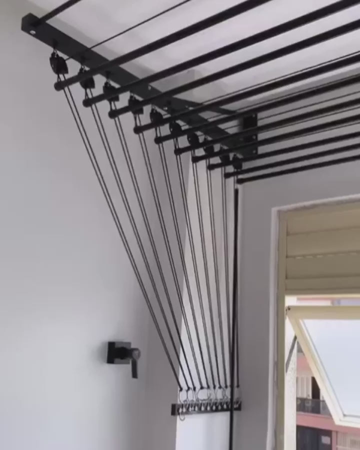 Varal Individual de Parede Preto