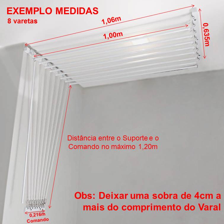 Varal Individual de Teto e Parede