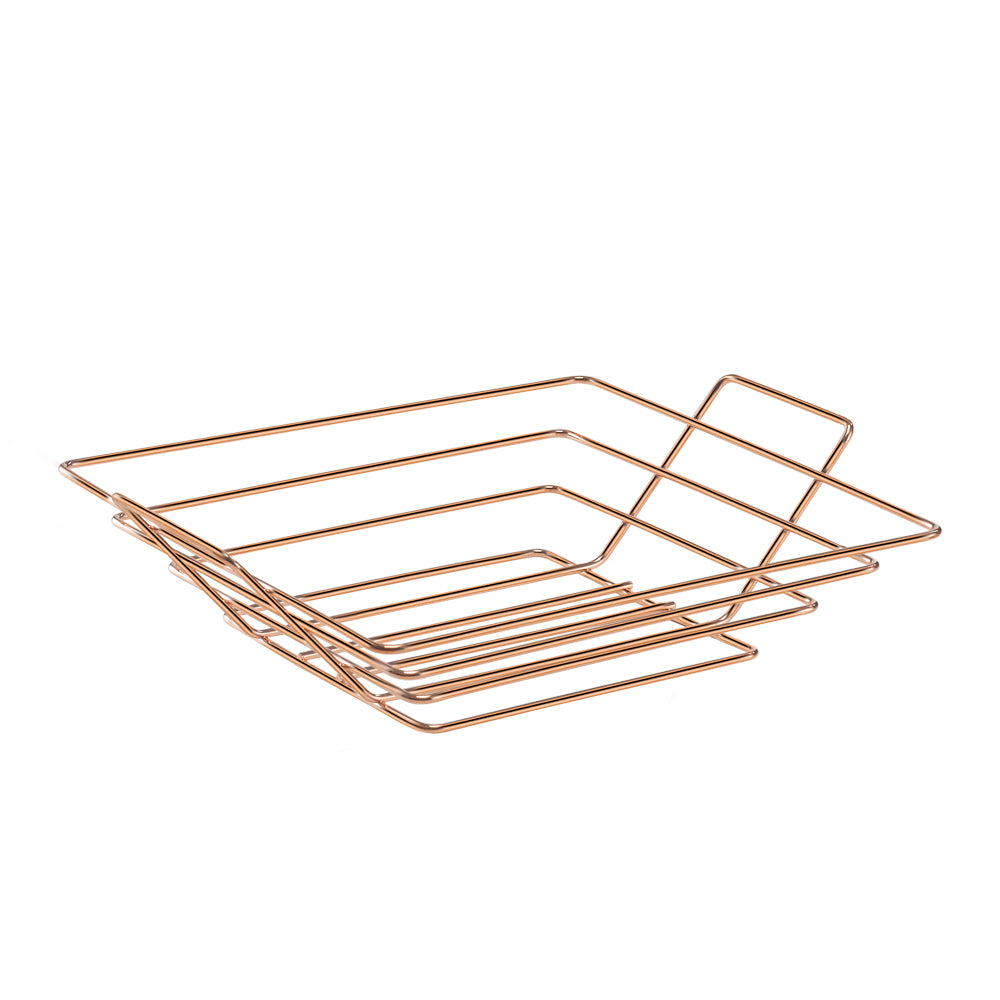 Fruteira de Mesa Quadrada Rosé Gold Arthi