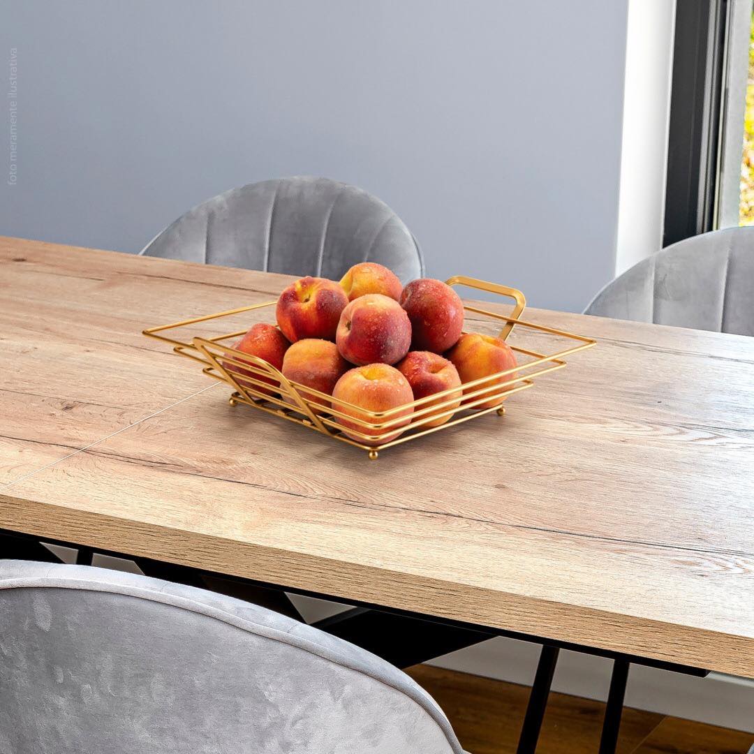 Fruteira de Mesa Quadrada Rosé Gold Arthi