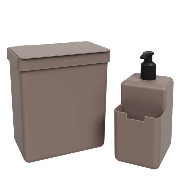 Kit Organize Sua Pia Single Warm Gray Coza 4 peças