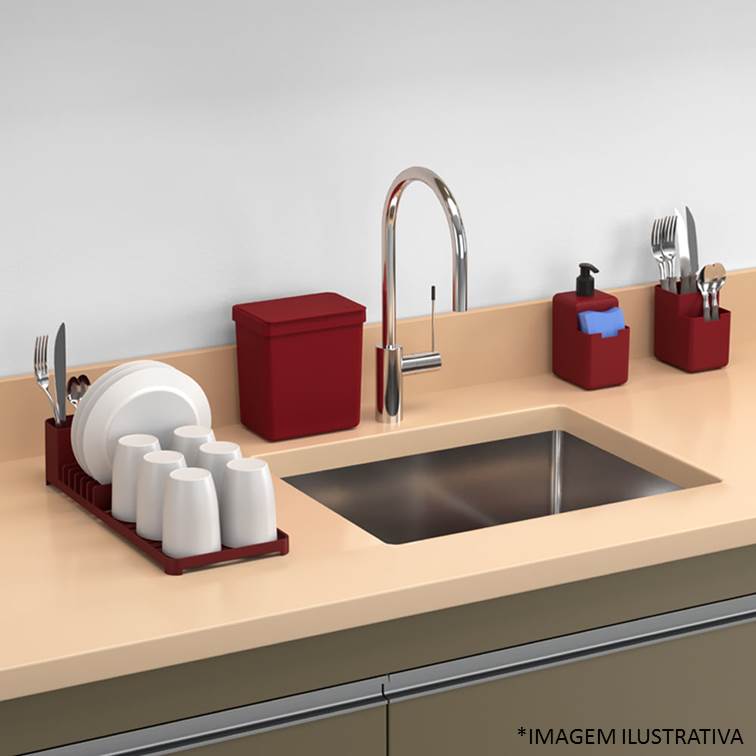 Kit Organize Sua Pia Single Warm Gray Coza 4 peças