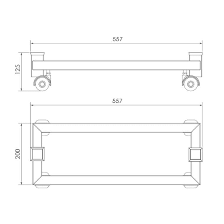 Suporte Móvel Quadrado Inox para Toalheiro Térmico Seccare