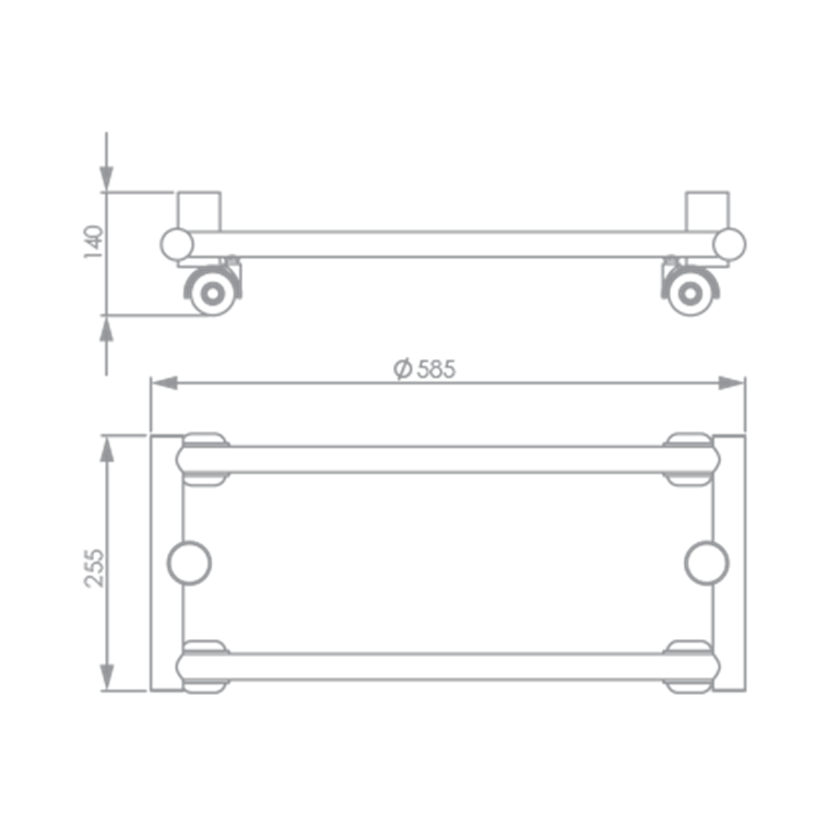 Suporte Móvel Redondo Inox para Toalheiro Térmico Seccare