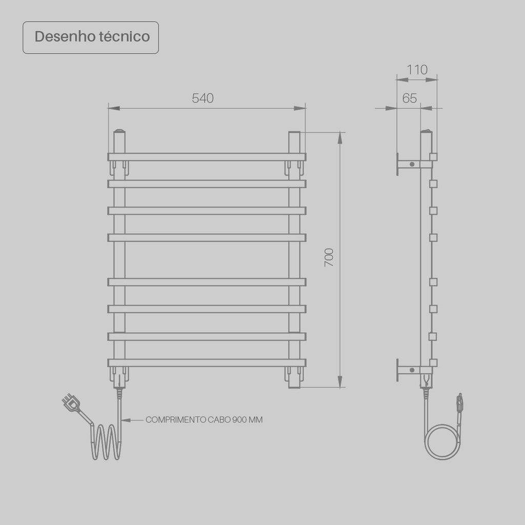 Toalheiro Térmico Capriccio Preto Seccare