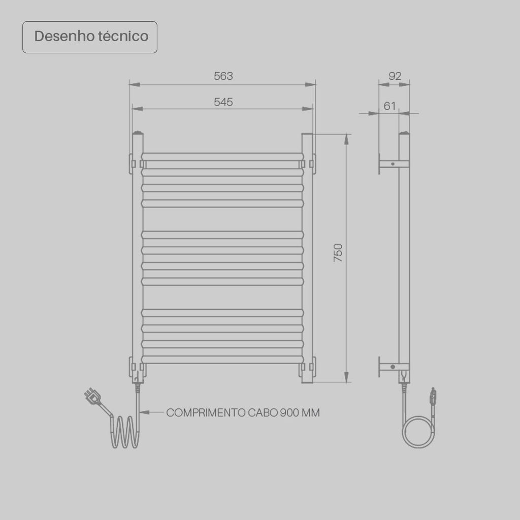 Toalheiro Térmico Esatto Branco Seccare