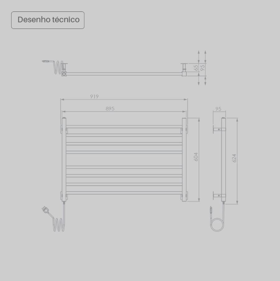Toalheiro Térmico Concetto Preto Seccare