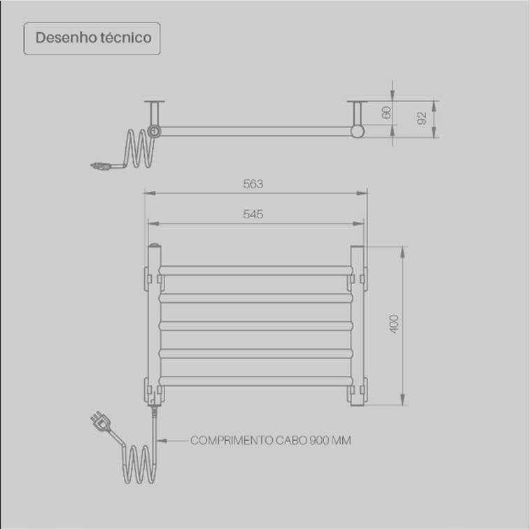 Toalheiro Térmico Decorato Reto Branco Seccare