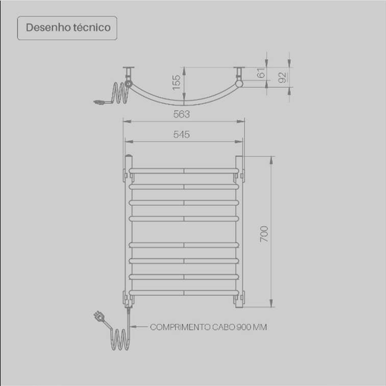 Toalheiro Térmico Exuberance Inox Seccare