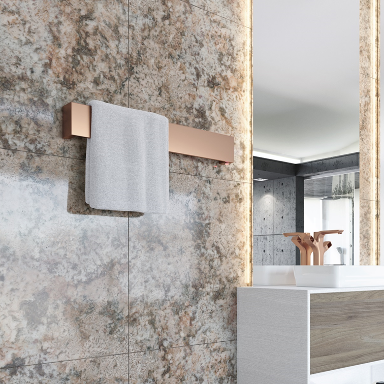 Toalheiro Térmico Flat Clean Red Gold Aquece