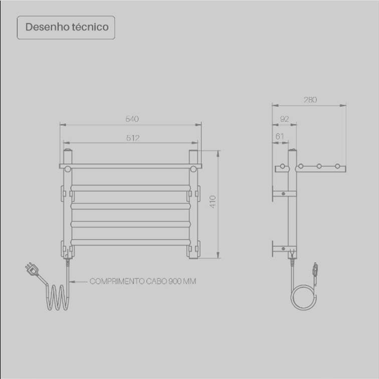 Toalheiro Térmico Hotel Branco Seccare