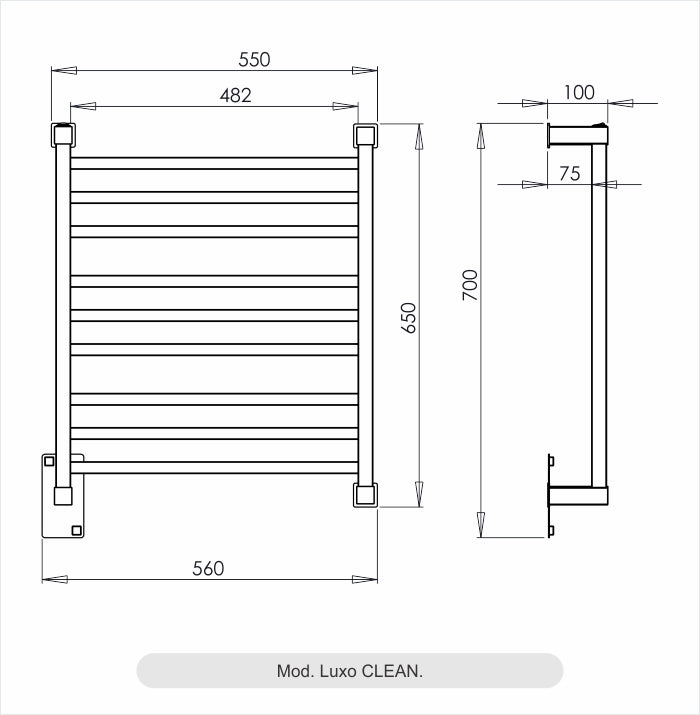 Toalheiro Térmico Luxo Clean Preto Aquece