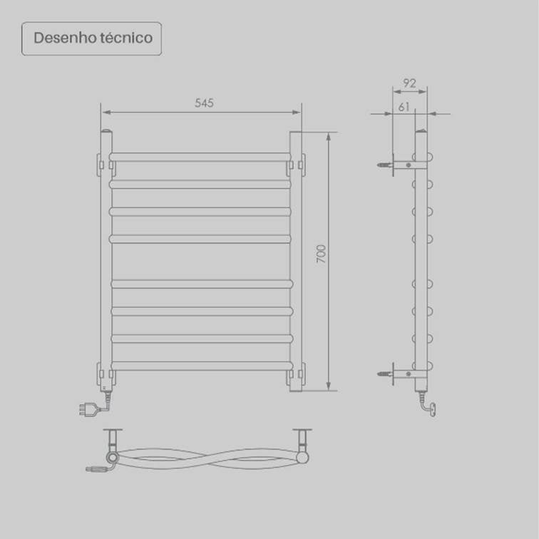 Toalheiro Térmico Ondata Inox Seccare