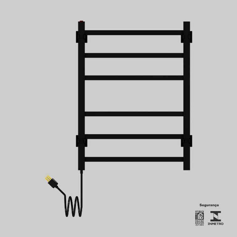 Toalheiro Térmico Piazza Preto Seccare