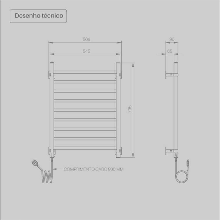 Toalheiro Térmico Quadratto Inox Seccare