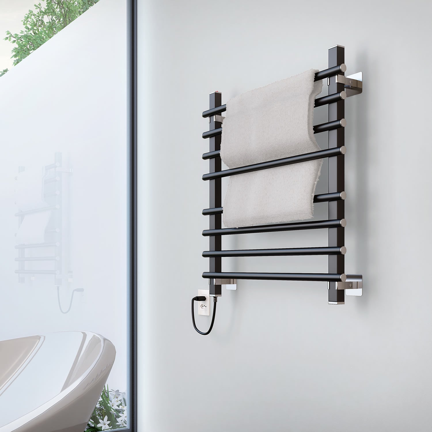 Toalheiro Térmico Sottile Preto Seccare