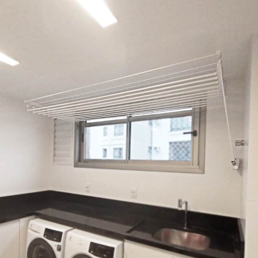 Varal Individual de Parede Comando com Suporte L