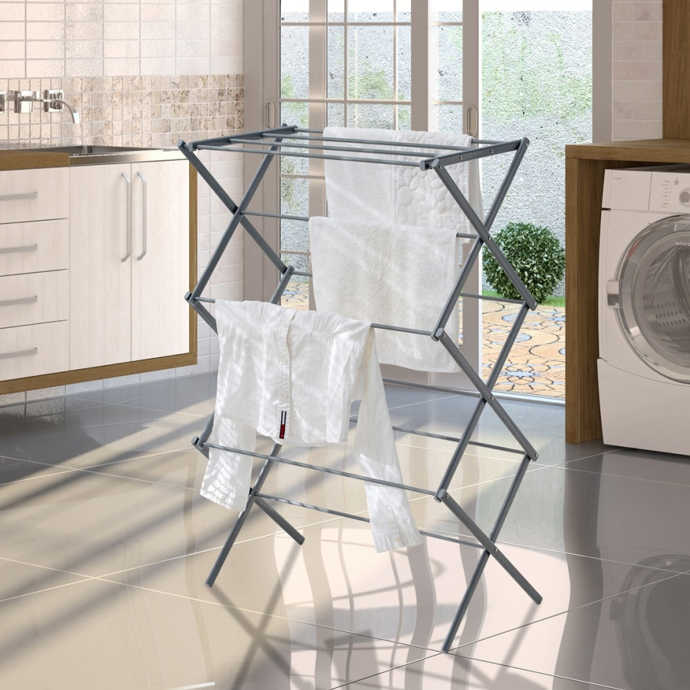 Varal Sanfonado de Chão Vertical Preto