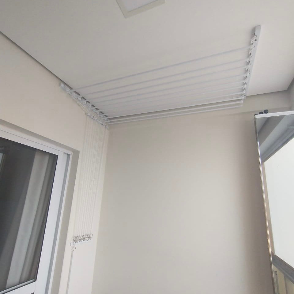 Varal Individual de Teto e Parede com Jogo de Roldanas