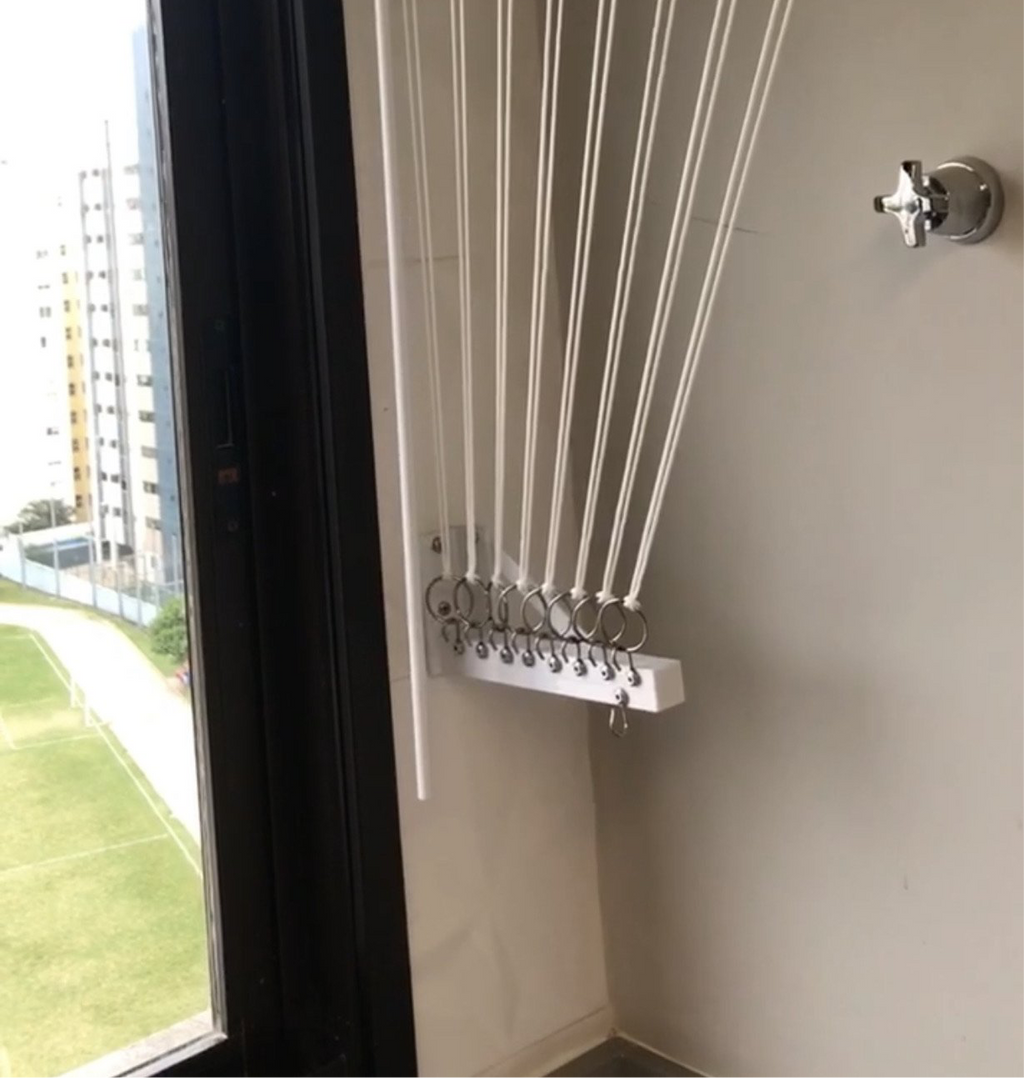 Varal Individual de Teto e Parede Comando com Suporte L