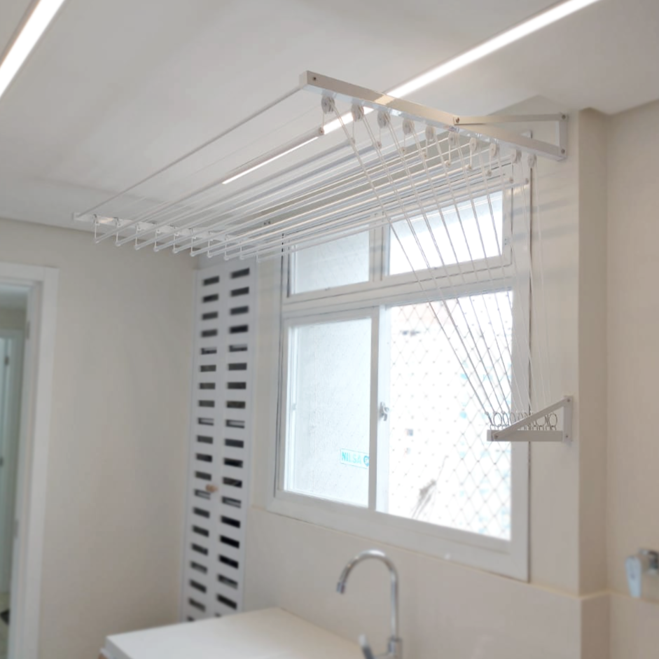 Varal Individual de Parede Comando com Suporte L