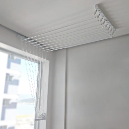 Varal Individual de Teto e Parede Comando com Suporte L