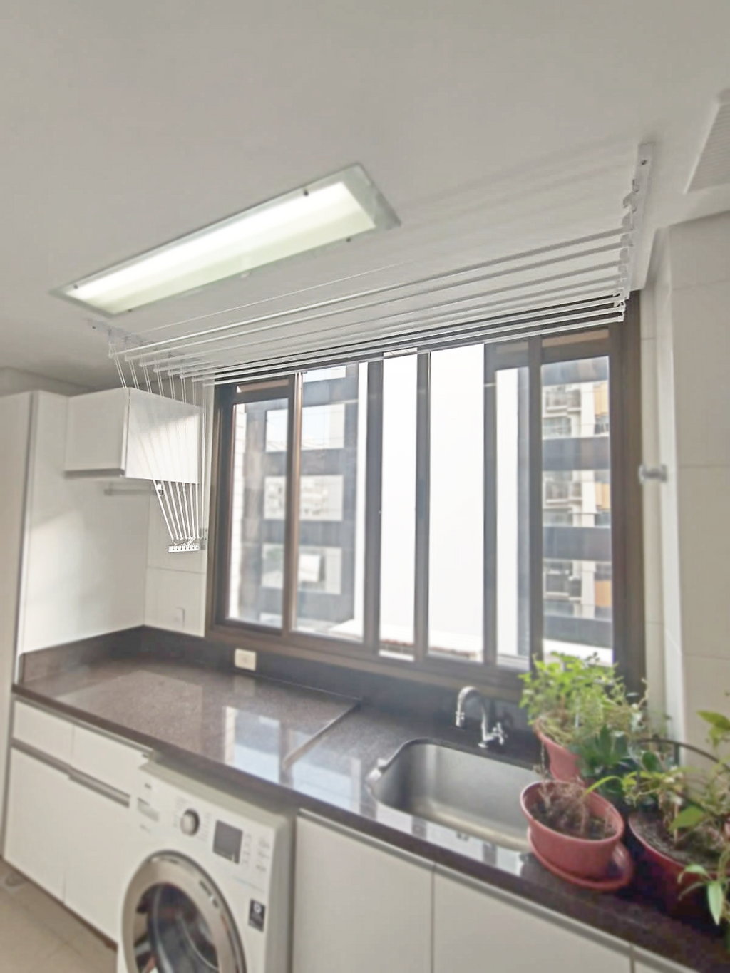 Varal Individual de Teto Comando com Suporte L