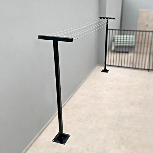 Varal Artesanal de Chão Fixo em T