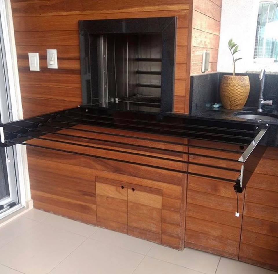 Varal Mágico 74cm 4 Varetas Preto