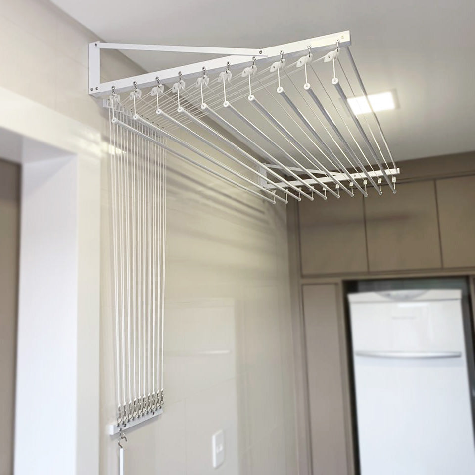 Varal Individual de Parede com Jogo de Roldanas