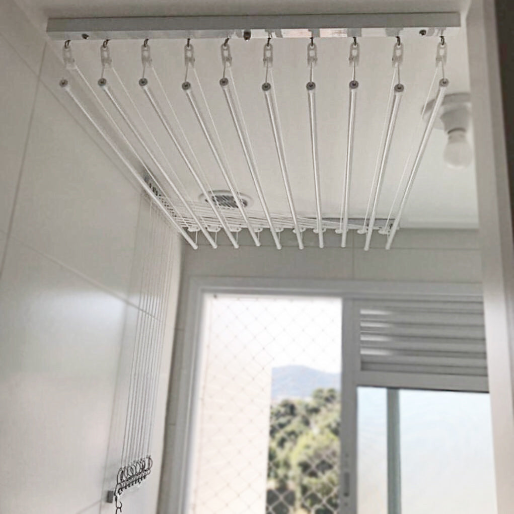 Varal Individual de Teto com Jogo de Roldanas